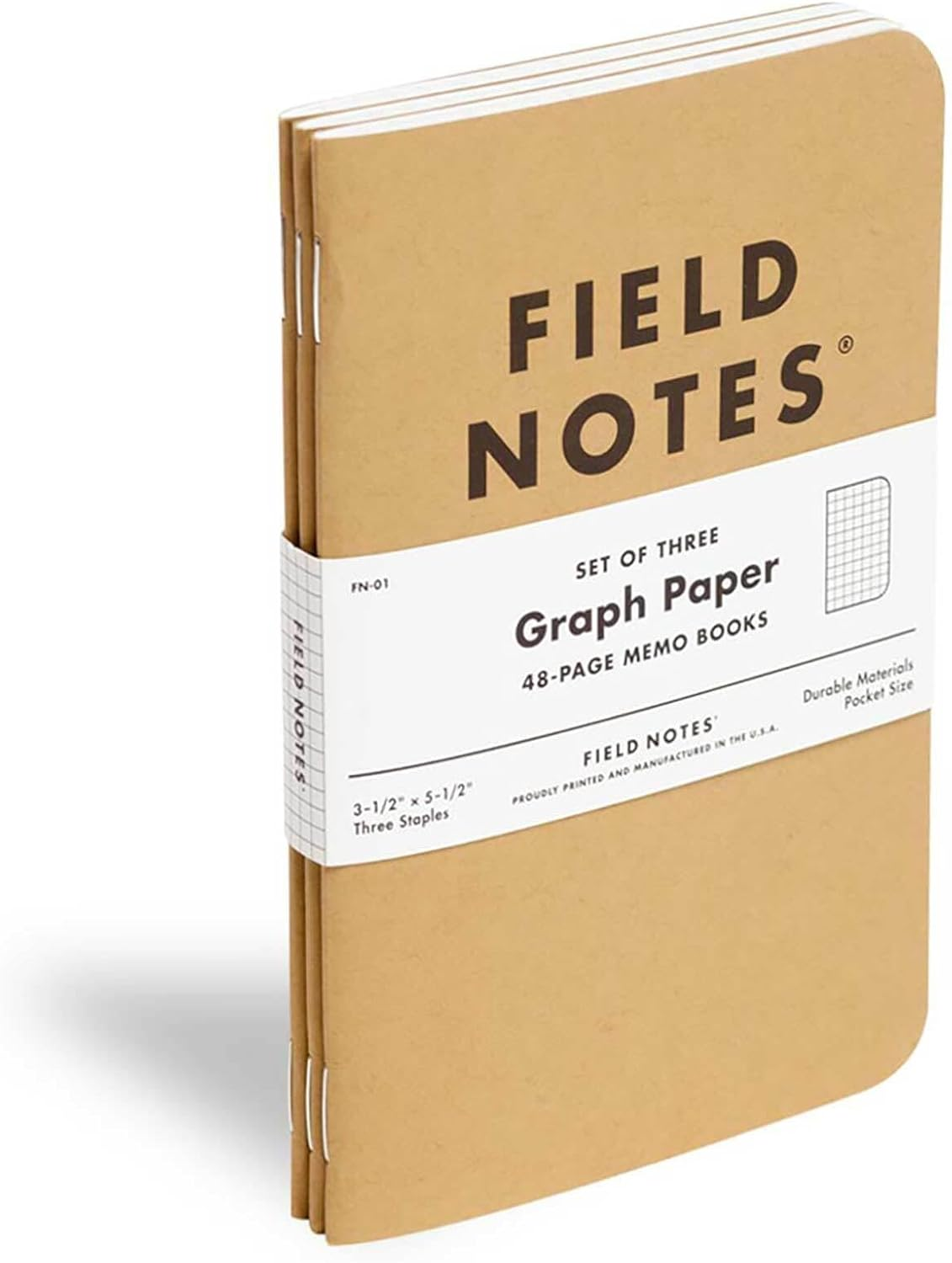 Field Notes Kraft Graph 3-Pack - Graph Paper image number 1