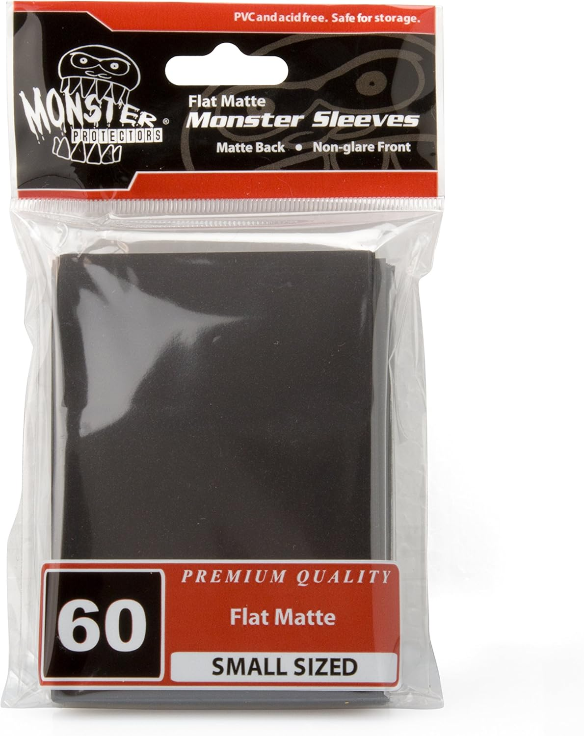 Monster Protectors BCW Monster Deck Protectors (60 Sleeves per Pack), Matte Black, Small