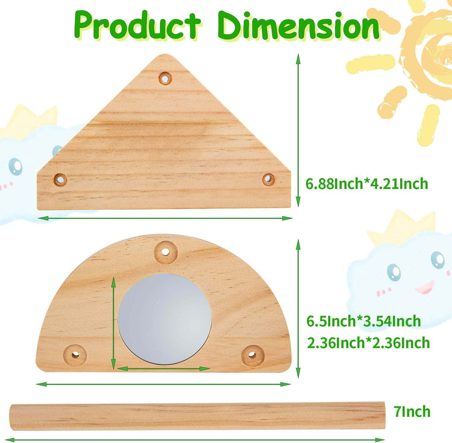 Chicken Perch Stand, 2PCS Pine Chicken Roosting Bars for Coop and Brooder, Training Perch Chick Perch Fun Toys for Baby Chicks, Parakeets, Parrots image number 6