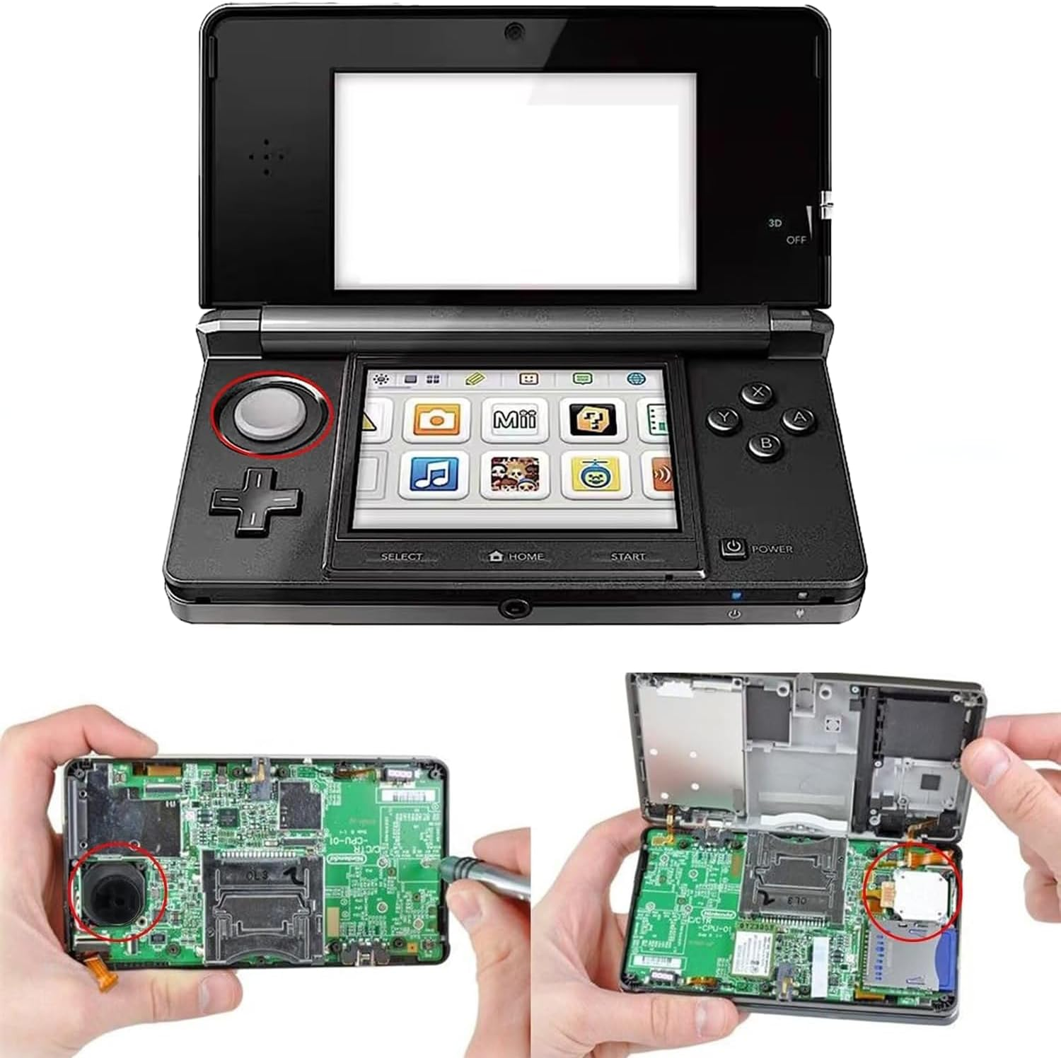 Analog Thumb Stick Joystick and Rocker Cap 1PC, Compatible with Nintendo 3DS, 3DS XL, 3DS LL, Gamepad Controller Replacement Part image number 1