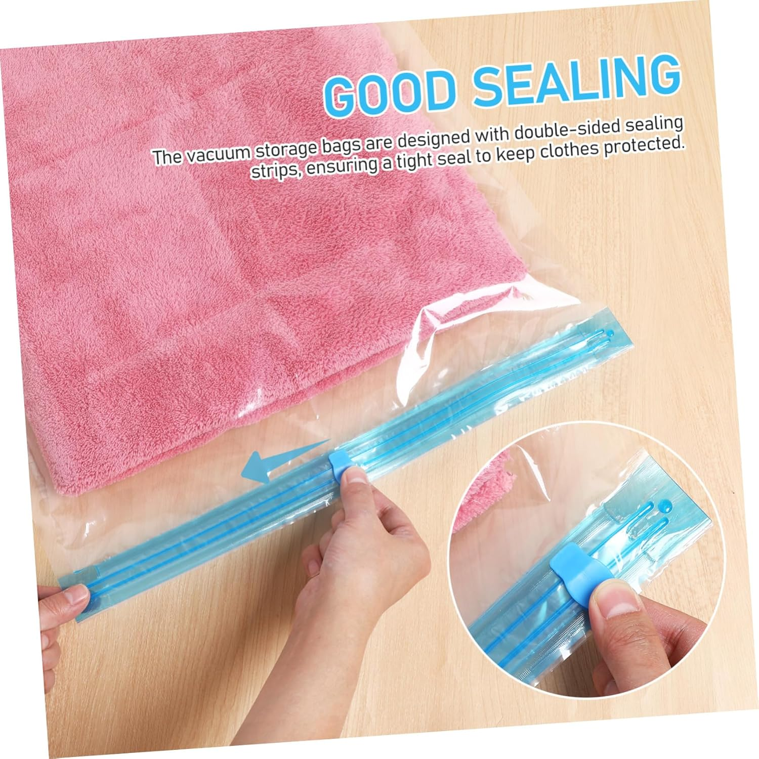 KOMBIUDA 12Pcs Travel Compression Bags Vacuum Storage Bags for Clothes Space Saver Packing Cubes Travel Essentials Double Sealed image number 3