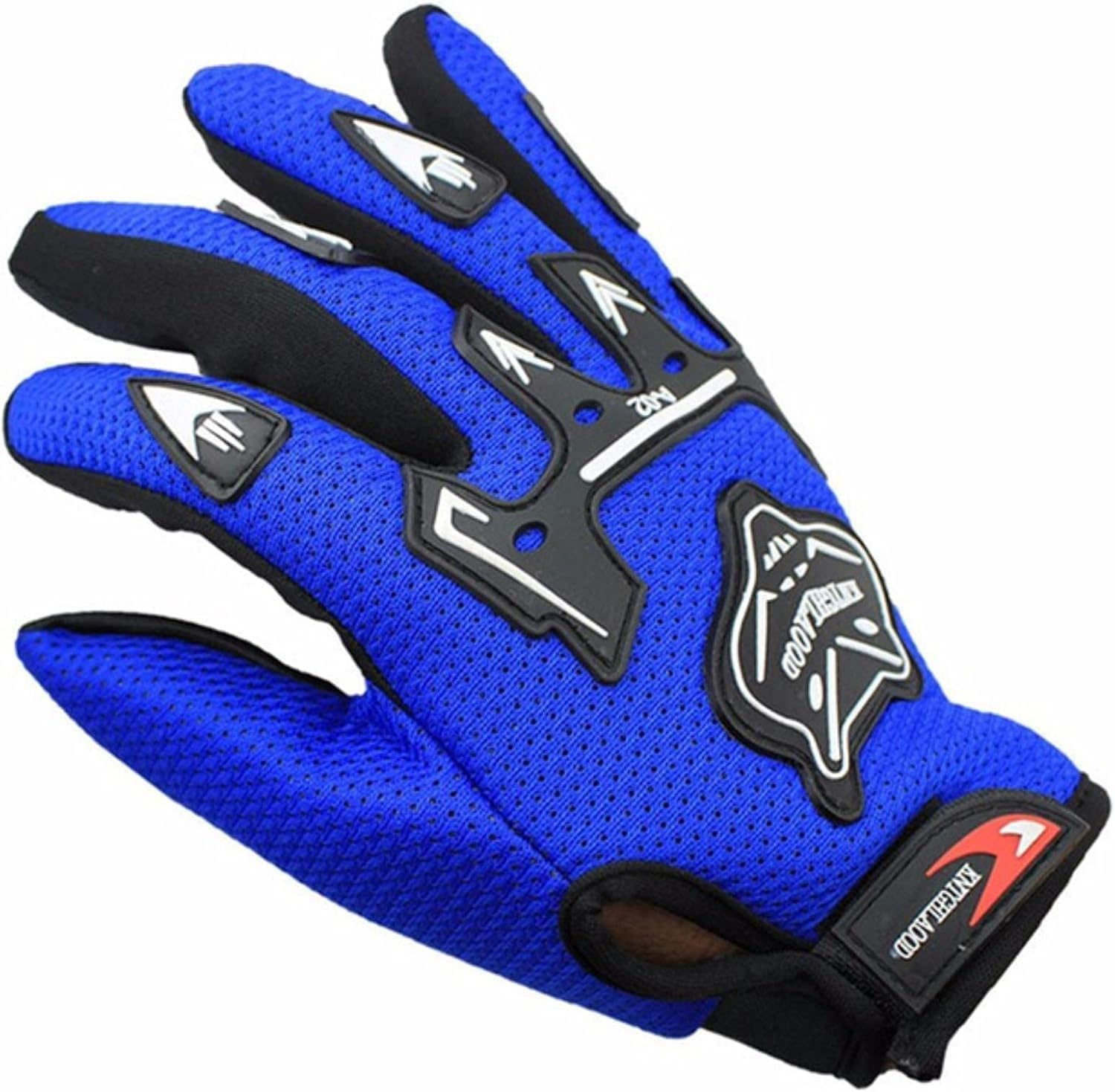 Blue Kids Youth Bike Gloves Children Motorcycle Full Finger Gloves for MX Motorbike Motocross BMX MTB Sport Outdoor - Kid Large image number 2