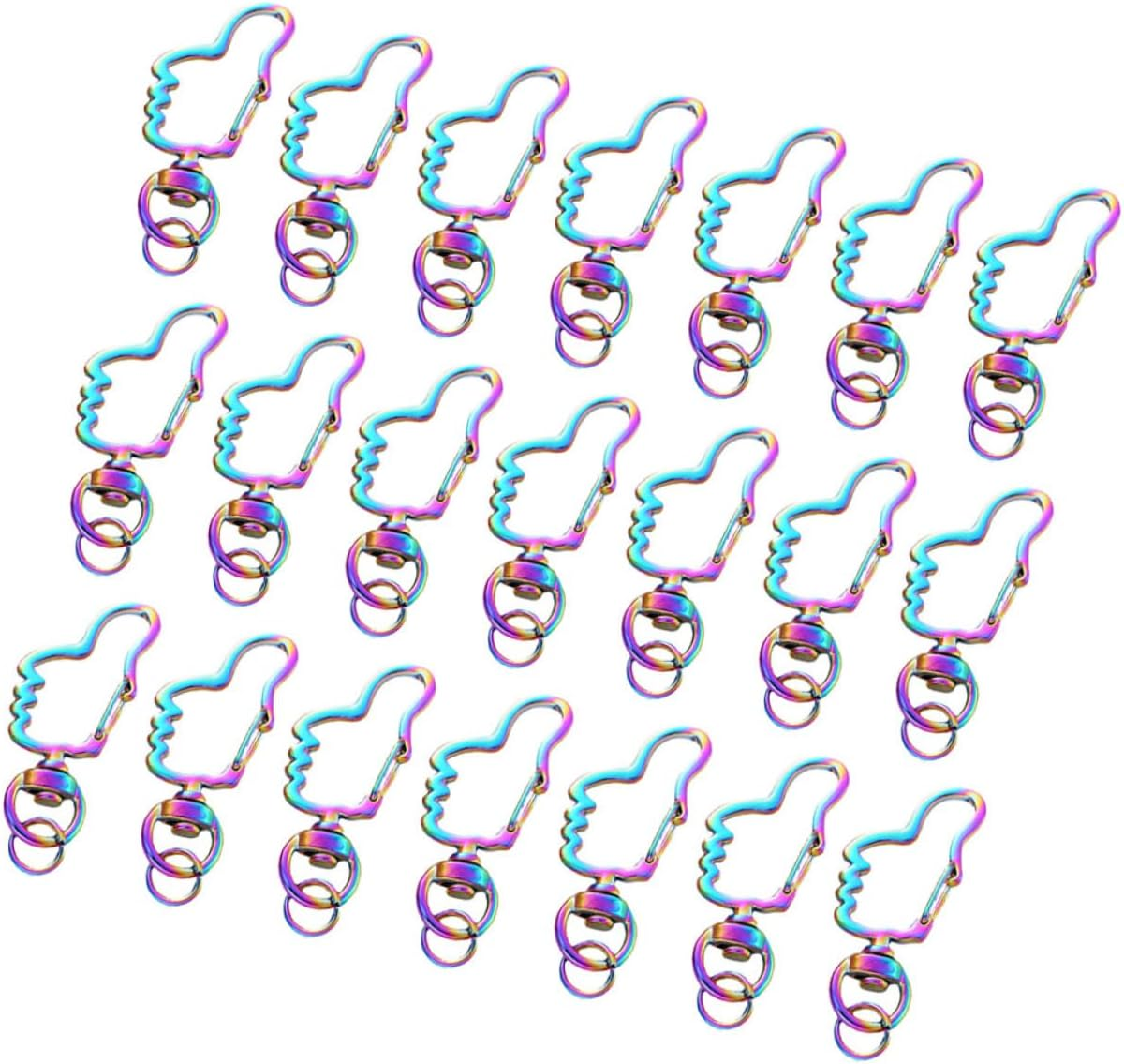 KAILIKETIY 30Pcs Cute Thumb Keychain Craft Carabiner Jewelry Clasp Spring Ring Clasp Keyring Zinc Alloy Key Chain Accessory image number 1