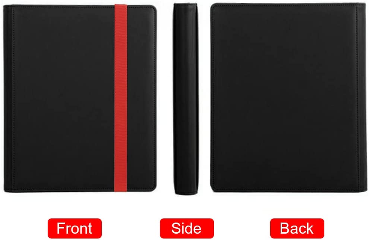 FOME 540 Pockets Card Binder Holder, 9-Pocket PU Leather Trading Card Album with 30 Sheets, Band Closure Carrying Case for Yugioh MTG and Other TCG image number 6