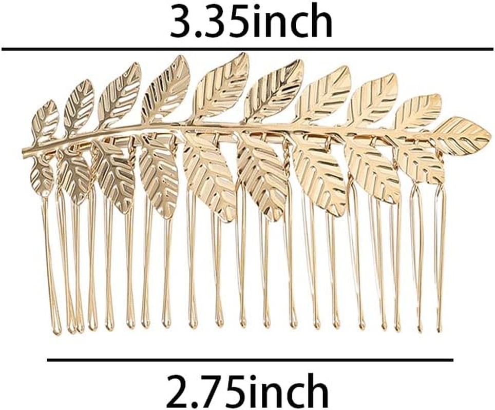 Leaf Hair Comb Wedding Bridal Hair Pieces for Women Bride Hairpieces for Wedding Hair Accessories for Bridesmaid Head Pieces Pins for Long Thick Hair (Gold) image number 3
