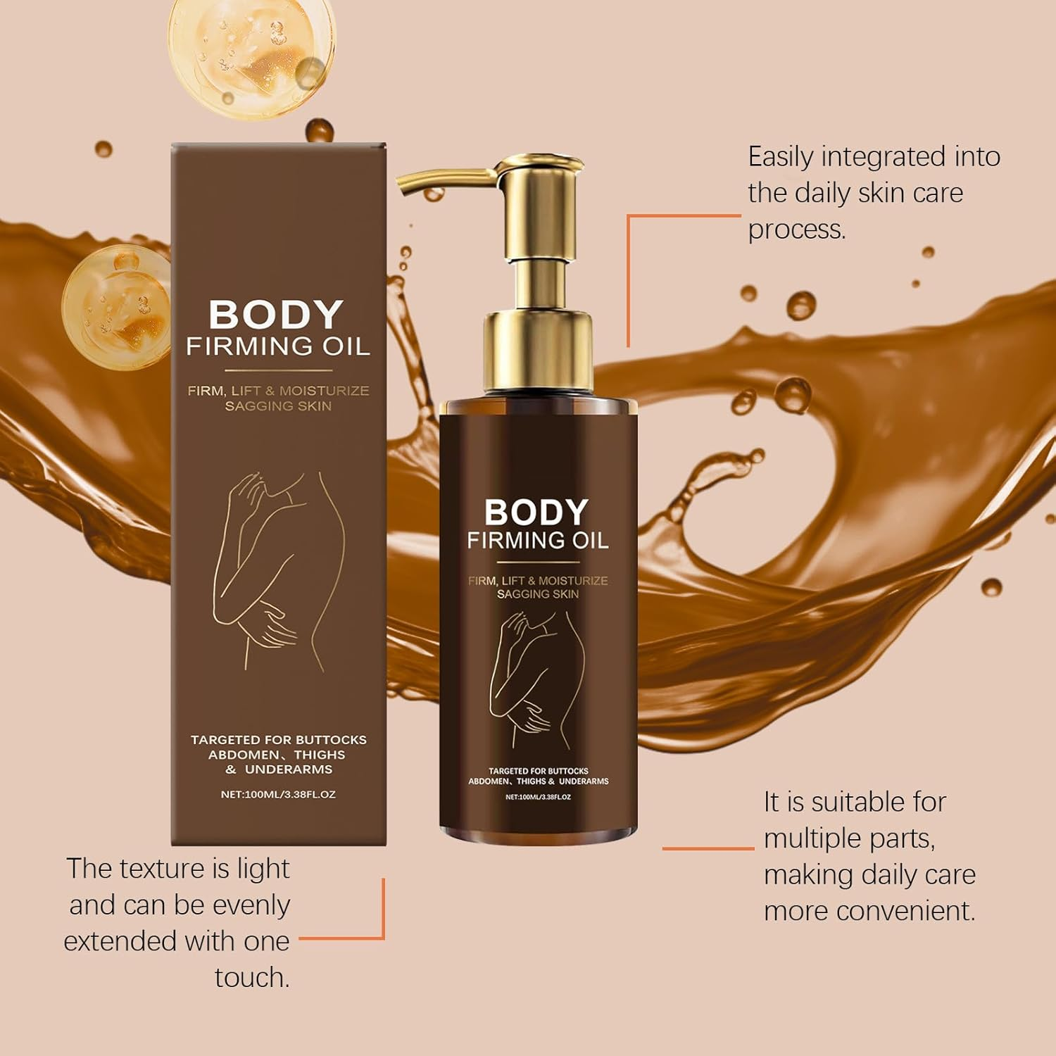 Glow Remedy Oil Skin Tightening, Magic Firming Body Treatment for Women, Luxury After-Shower Massage Oil, Improves Elasticity, Non-Greasy Hydrating Essence, Absorbs Quickly for Smooth Skin (3) - 2 image number 3