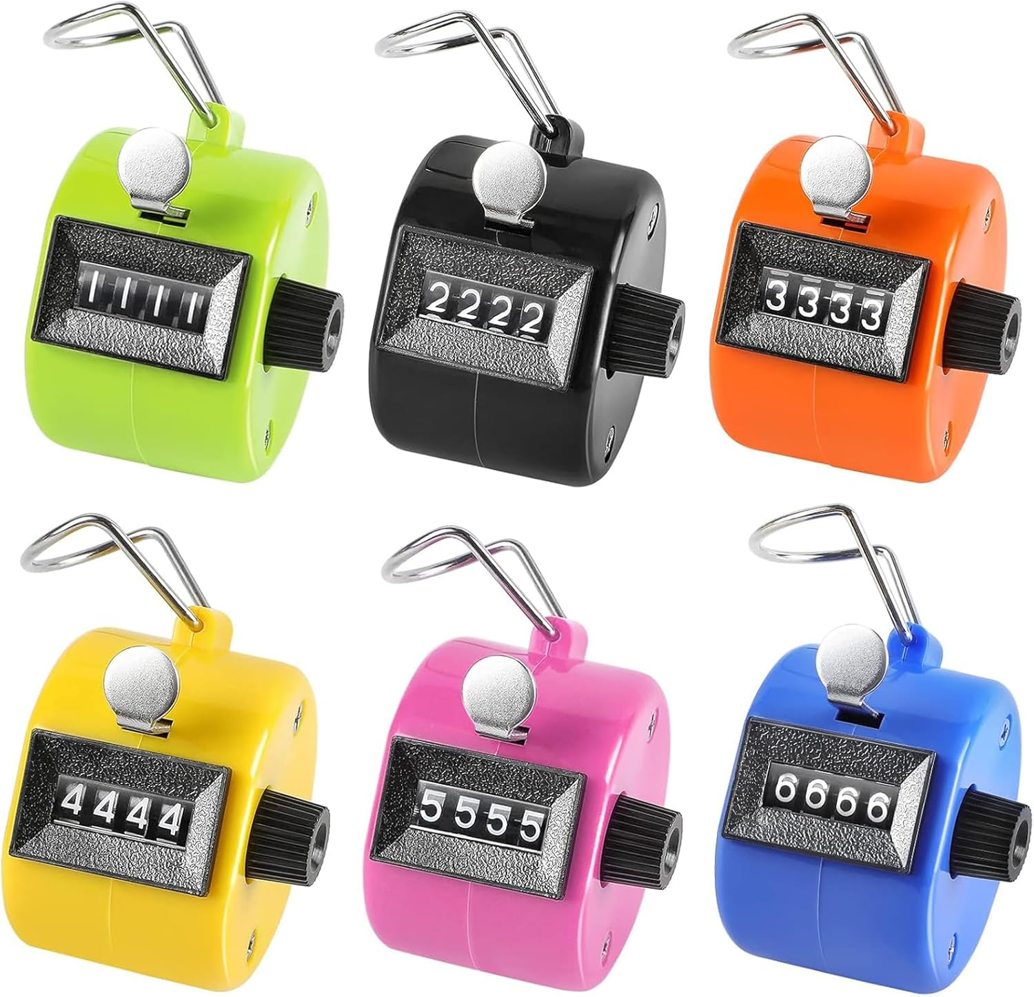 AEEGO 6-Color Pack Handheld Counter, 4-Digit Clicker Counter, Manual Mechanical Pitch Counter for Coaching, Knitting, Golf, Lap Counting, Fishing, Toddlers and Fidgeting image number 5