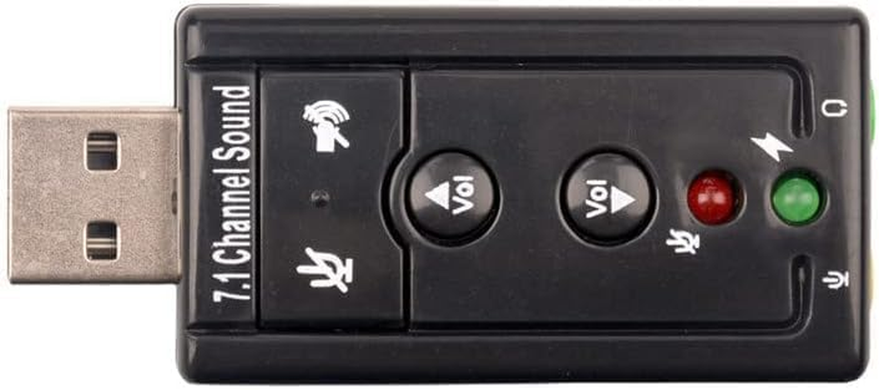 USB 2.0 Sound Card 7.1 3D External Audio Adapter Volume Control Function Keys Microphone Black for Computer Notebook Tablet PC Laptop image number 2