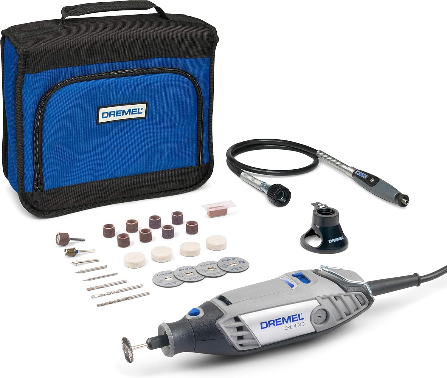Dremel 3000 Multifunctional Tool 130 W, Set with 1 Attachment, 25 Accessories, Variable Speed 10,000-33,000 Rpm for Cutting, Grinding, Engraving, Polishing, Sharpening, Cleaning, Carving image number 4
