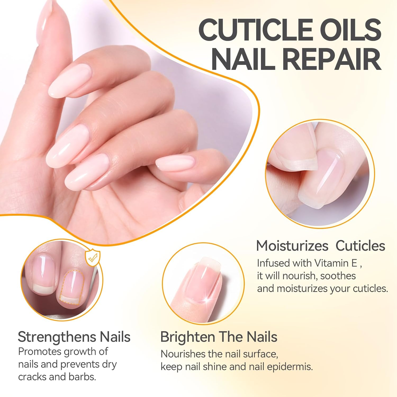 Nail Cuticle Oil for Moisturize and Repair - Gelike EC Easy and Quick Absorb Cuticles Care Treatment - Natural Pineapple Smells for Women and Men Dry Damaged Thin Nails image number 1