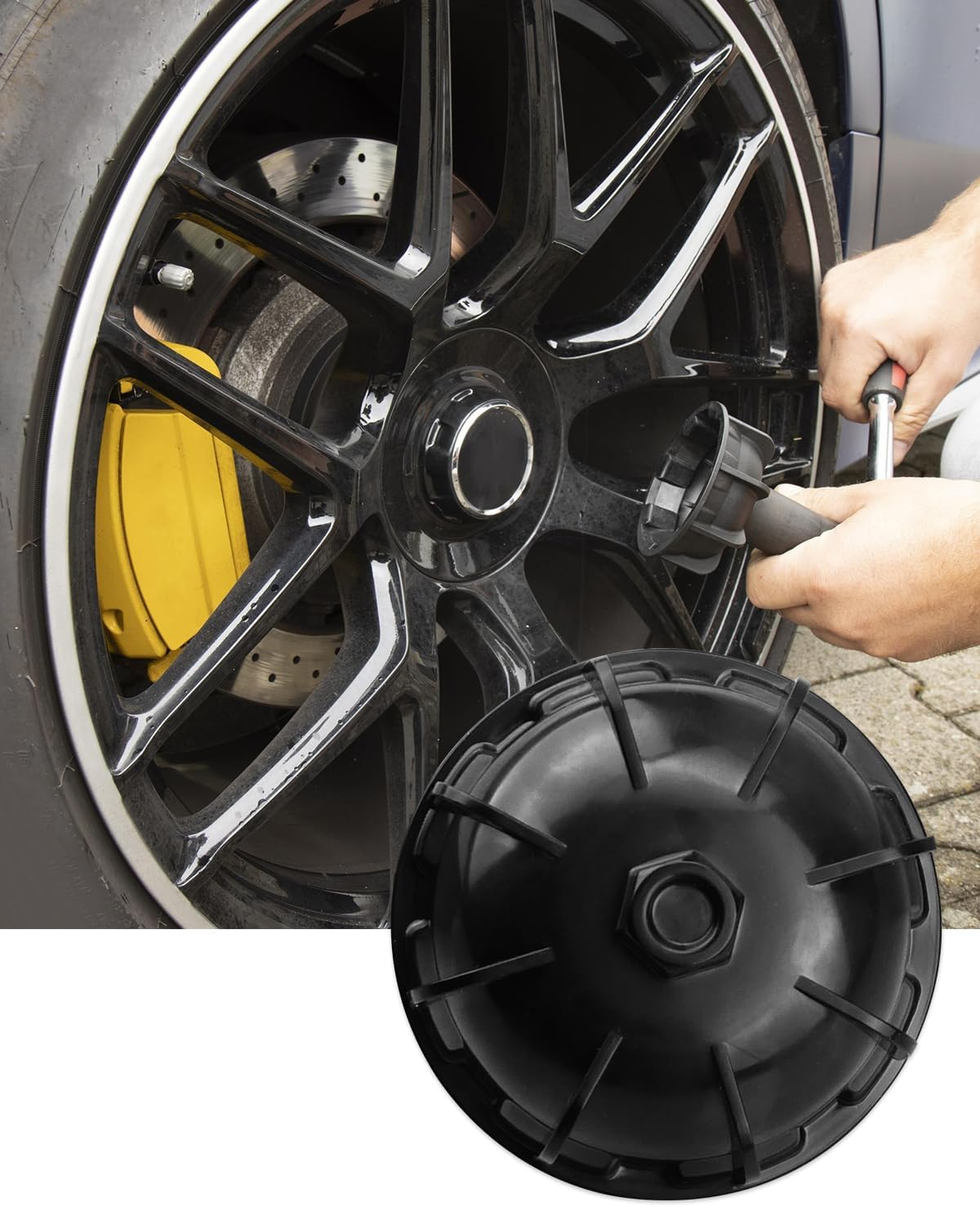 Wheel Wrench for Wheel Hub Cap Fit for Mercedes Benz AMG C63 C63S E63 Maybach S65 Replace A0005810000 No Damage to Wheel Hub image number 1