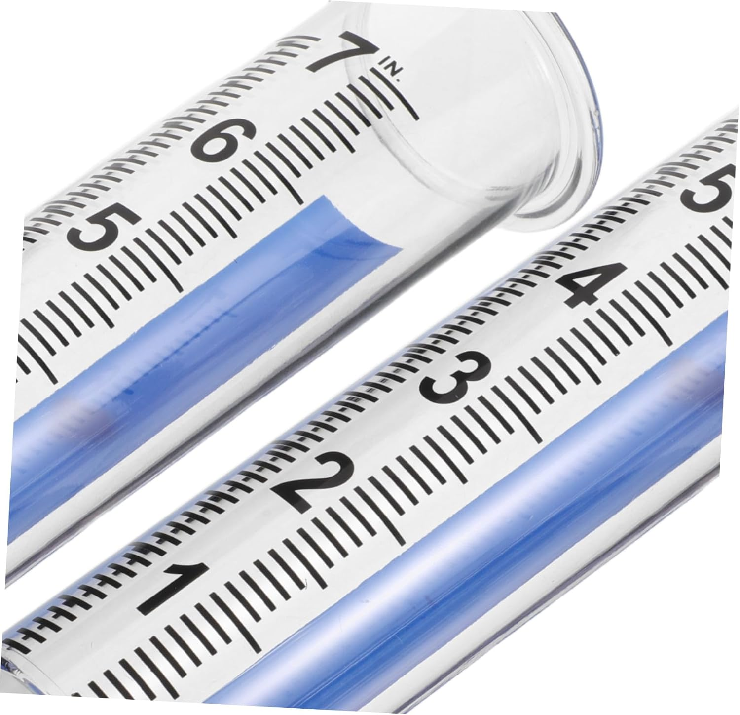 SUPVOX 4PCS Transparent Rain Gauge Tubes with Blue Base Accurate Outdoor Water Measurement for Garden Lawn Backyard School Weather Science and Greenhouse Use image number 3