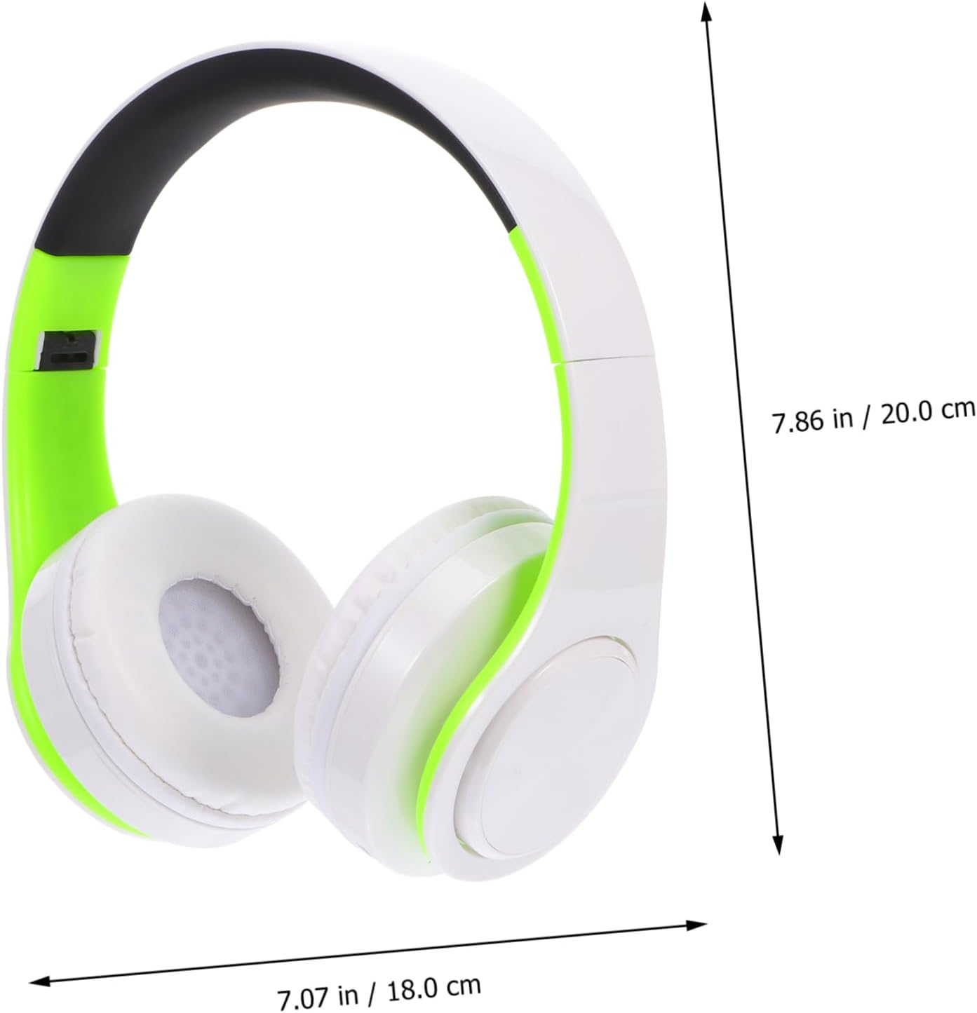 HOMOBABE Wireless Noise Cancelling Over-Ear Headphones Foldable Wireless Gaming Headset with Microphone for Pc Laptop Travel Sport Green White image number 3