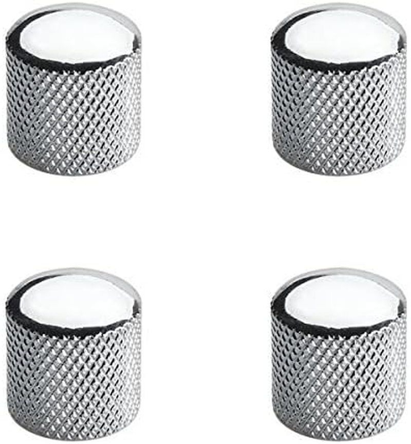 Musiclily Metric Heavy Metal Knurled Dome Control Knobs for Electric Guitar or Bass, Chrome(4 Pieces)