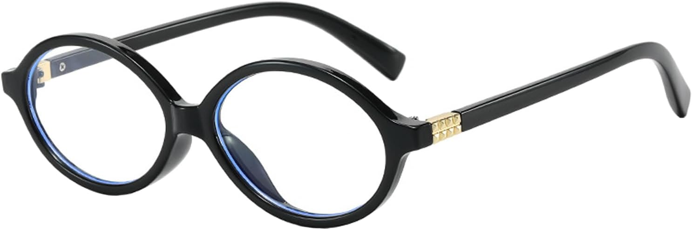 Onrtry Retro Oval Glasses for Women Men Fake Nerd Glasses round Non- Computer Eyeglasses