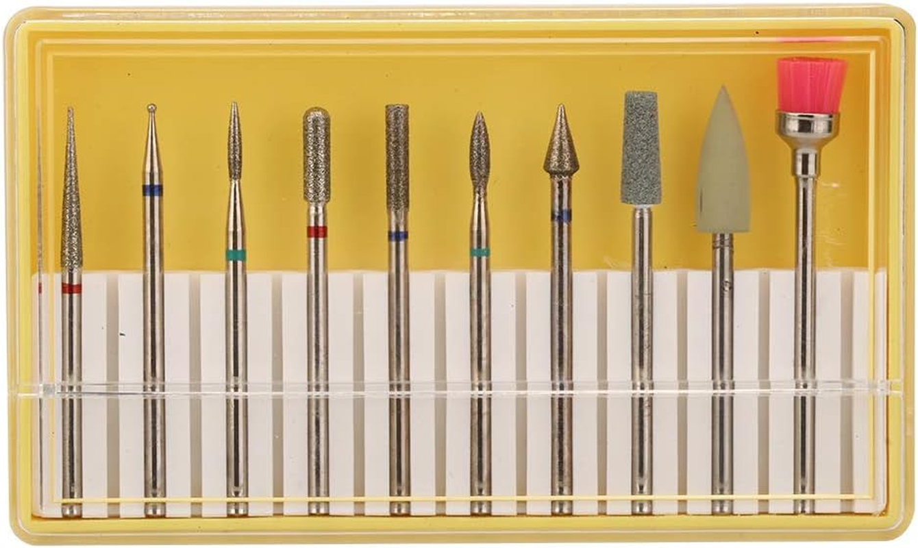Nail Art Drill Polishing Head Kit, Pack of 10 Pedicure Nail Polishing Grinding Machine for Sets & Kits Accessories (Bh-02)