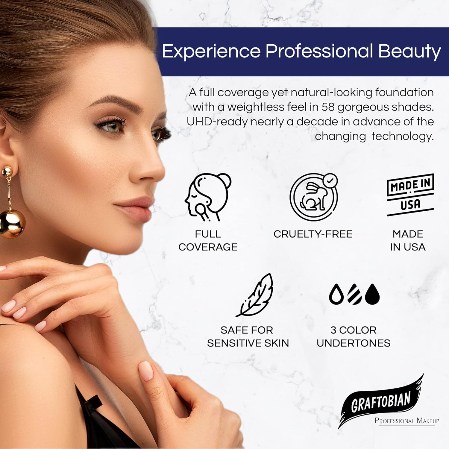 (Leading Lady (N)) - Graftobian HD Creme Foundation 30Ml, Leading Lady (N) image number 5