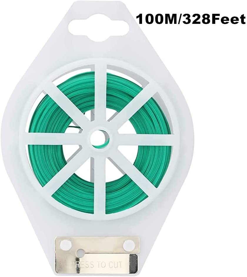 328Feet Twist Tie Sturdy Plastic Green Garden Plant Twist Tie Multi-Use for Secure Vines/Plants