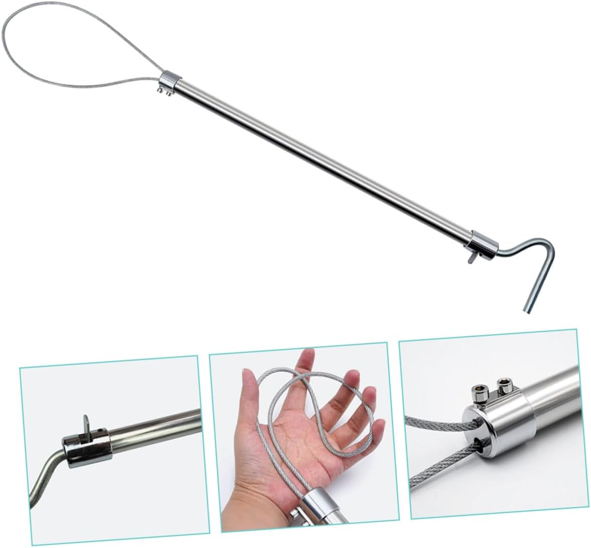 Balacoo Professional Stainless Steel Pig Catcher Pole Portable Farm Catch Supply Ergonomic Lightweight Pig Holder Tool for Safe Animal Handling image number 6