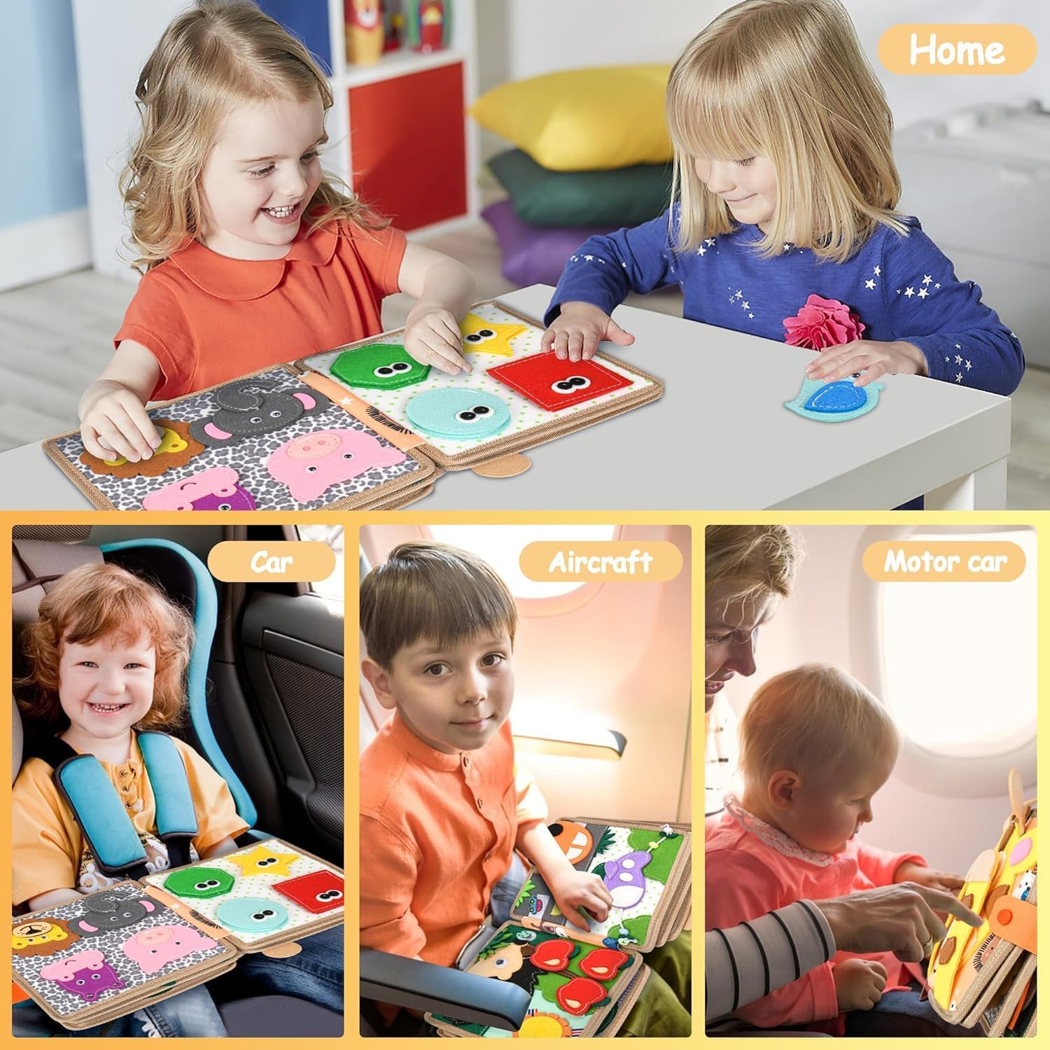 Kukelen Busy Board, Toddler Travel Toys, Quiet Book, Sensory Toys for Toddlers 2 3 4, Montessori Toys for Toddler Activities Board, Educational Toys for 2 Year Old Girls Boys Gift