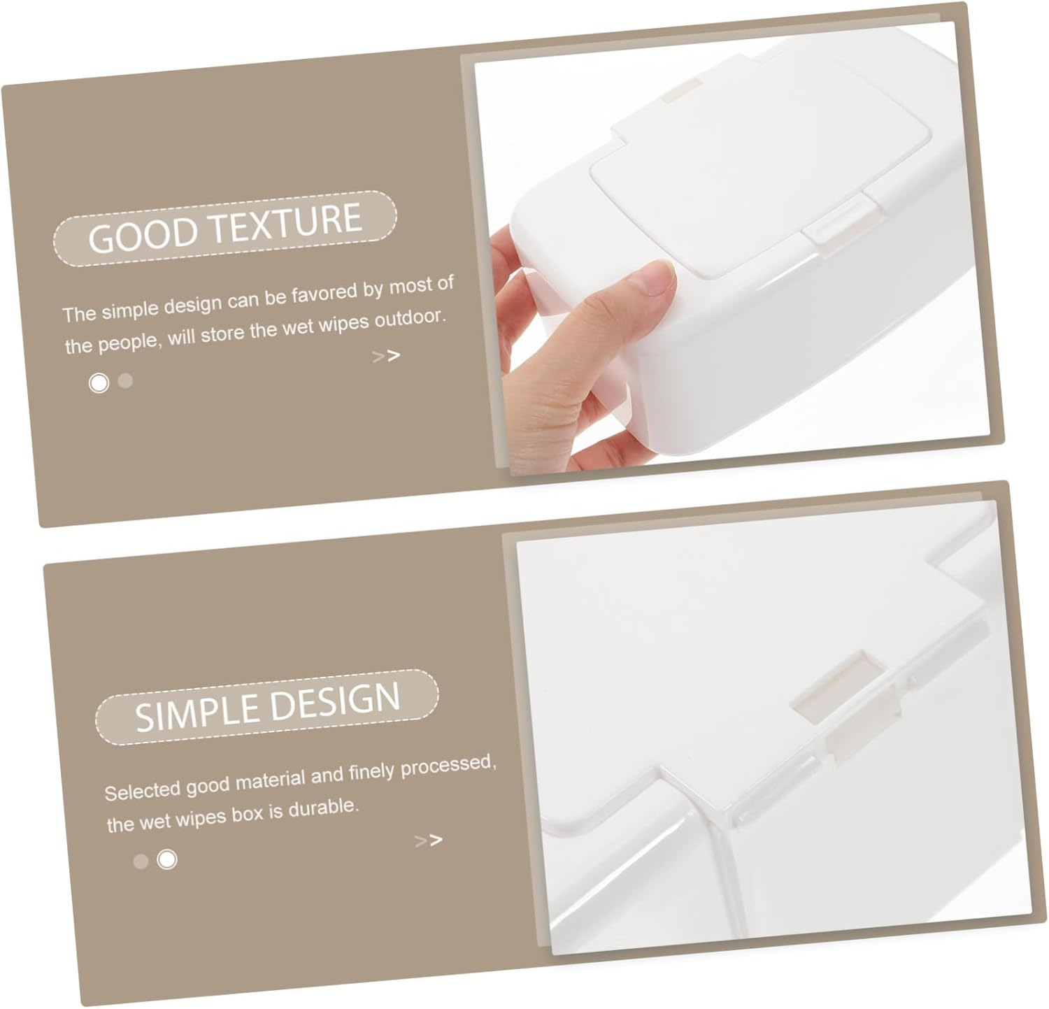 LABRIMP Refillable Wet Tissue Dispenser Box Compact Wipe Holder with Cover for Home Travel Lightweight Organizer for Room Kitchen Living Room Bathroom Practical Decorative image number 3