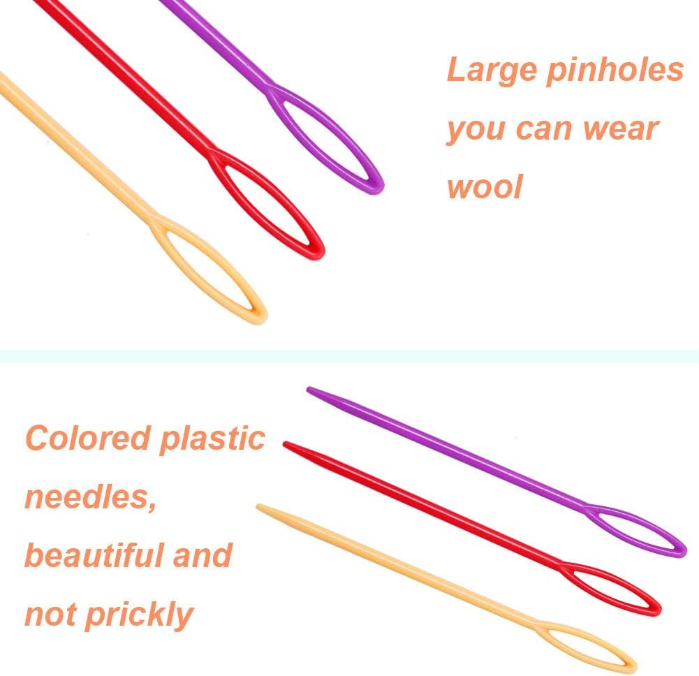 100 Pcs Plastic Sewing Needles, Big Eye Yarn Needles for Beginner, 9Cm Hand Sewing Needles for Sewing Craft and DIY Crafts image number 3