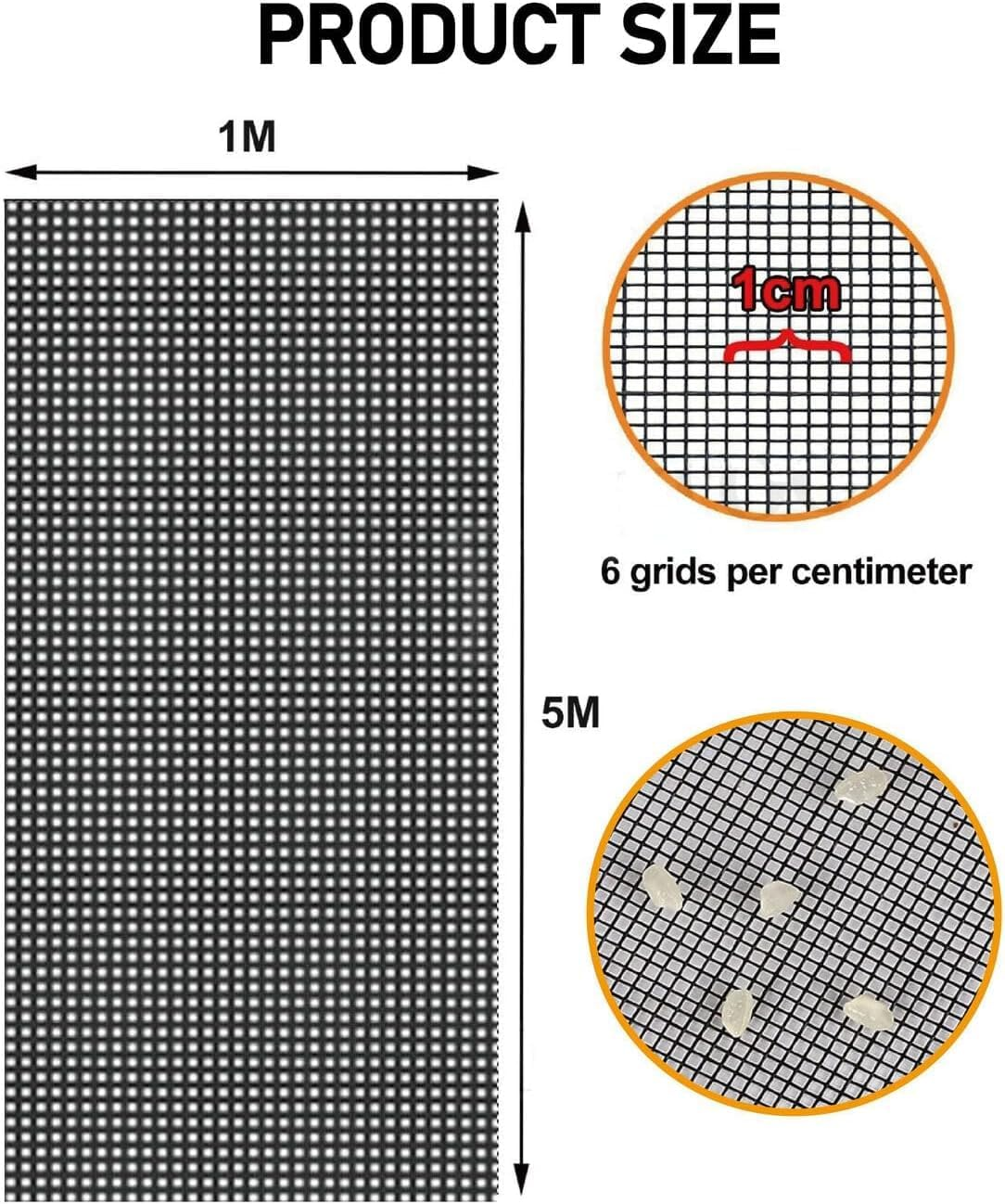 LEDON Fiberglass Insect Screen Flyscreen Roll Fiberglass Mesh Fly Screens Doors Window Net Insect Mesh Fly Screen Mesh Insect Screen (Grey) image number 2