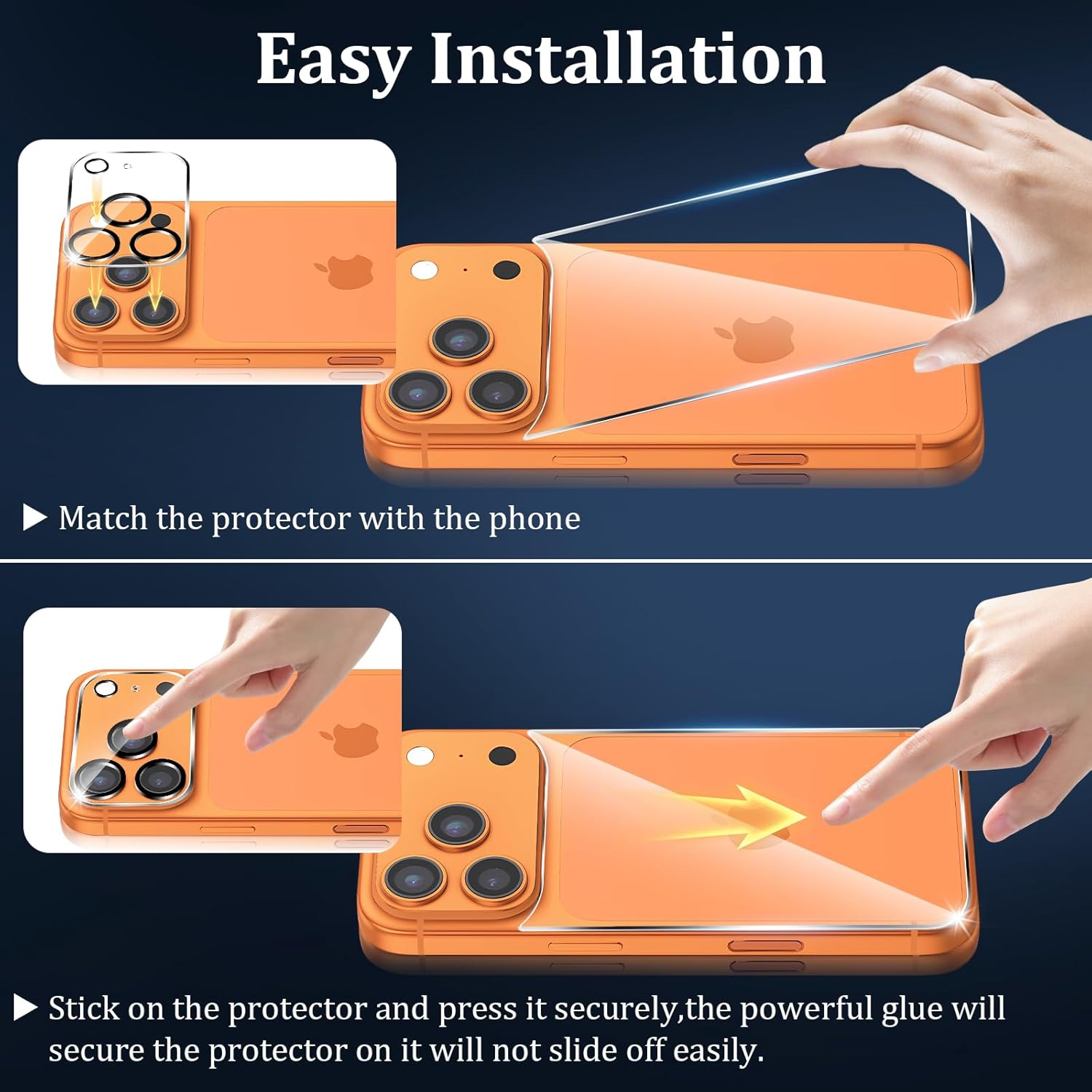 [4 in 1] for Iphone 17 Pro Back Glass Protector + Camera Protector[2+2 Pack], 9H Hardness Anti-Scratch, Easy Install, HD Rear Glass Protector for Iphone 17 Pro image number 5