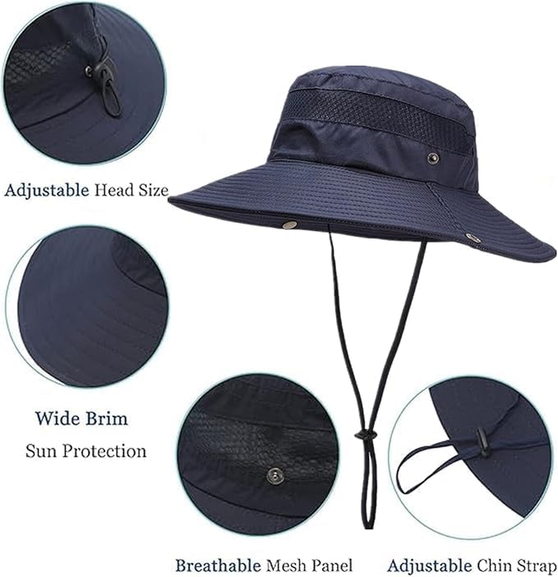 UPF50+ Safari Sun Hat for Men and Women - Uv-Resistant Breathable Quick-Drying Outdoor Hat with Adjustable Folding Design for Fishing, Hiking, Gardening, Beach, Adventure Ready Accessories