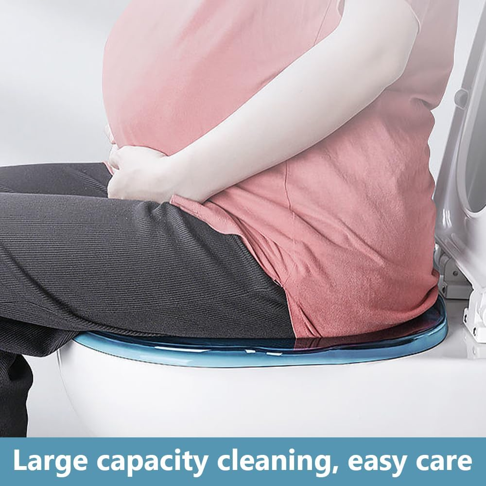 Pet Transparent Blue Sitz Bath Basin, Portable Care Tub, Hemorrhoid Soaking Pot, Ergonomic Design for Fits Standard Toilets, Easy Cleaning image number 1