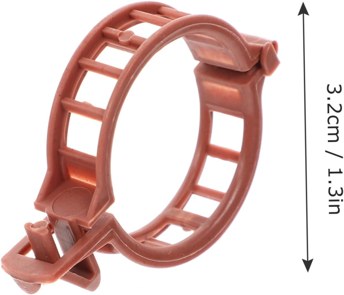 Kisangel 100Pcs Plastic Plant Clips Gardening Clamps Tomato Stem Support Fixing Clips 32Mm Diameter Brown for Garden Plant Growth and Vine Stabilizing image number 3