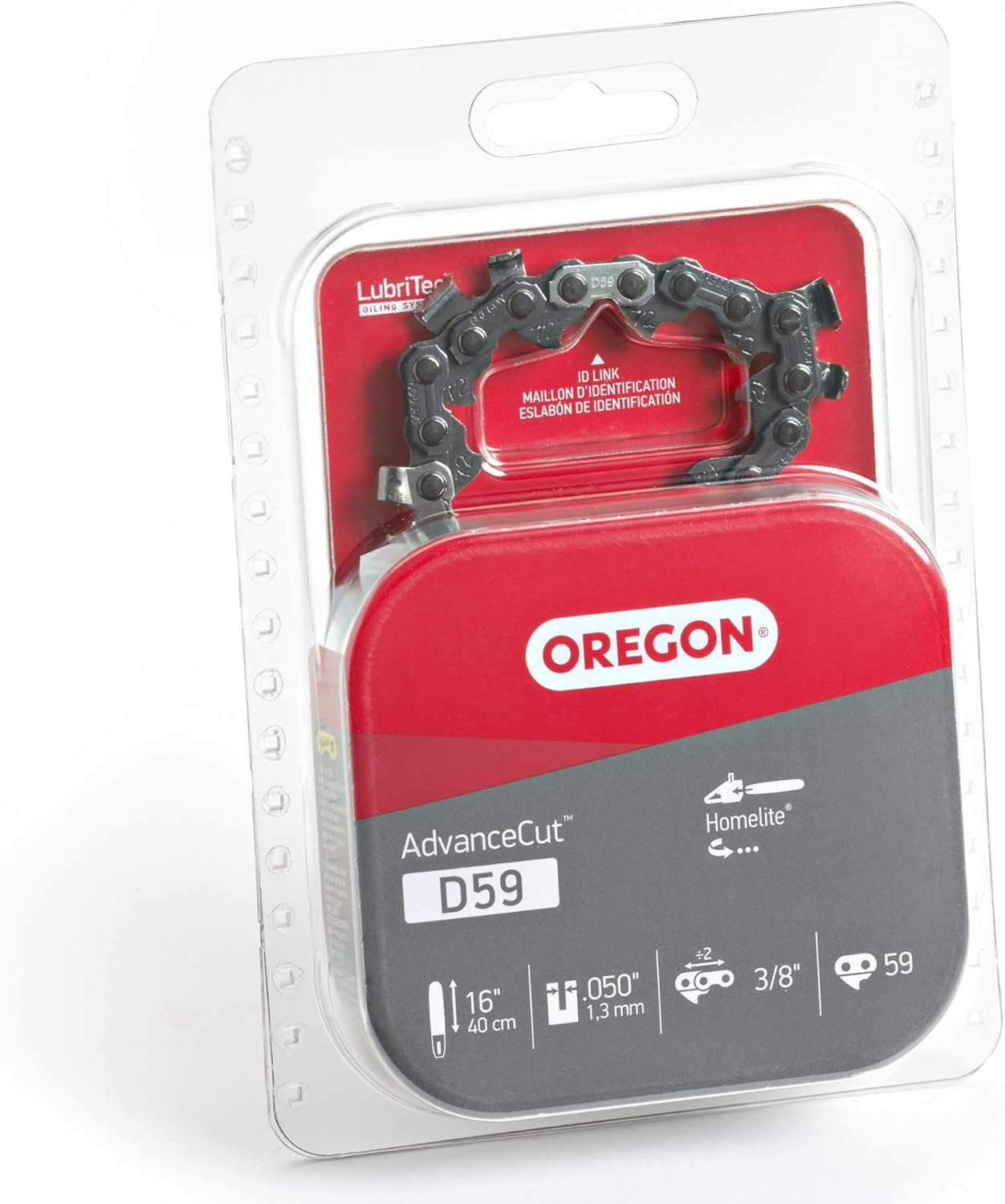 Oregon D59 Advancecut Replacement Chainsaw Chain for 16-Inch Guide Bars, 59 Drive Links, Pitch: 3/8", .050" Gauge, Fits Homelite, Jonsered, Gray image number 4