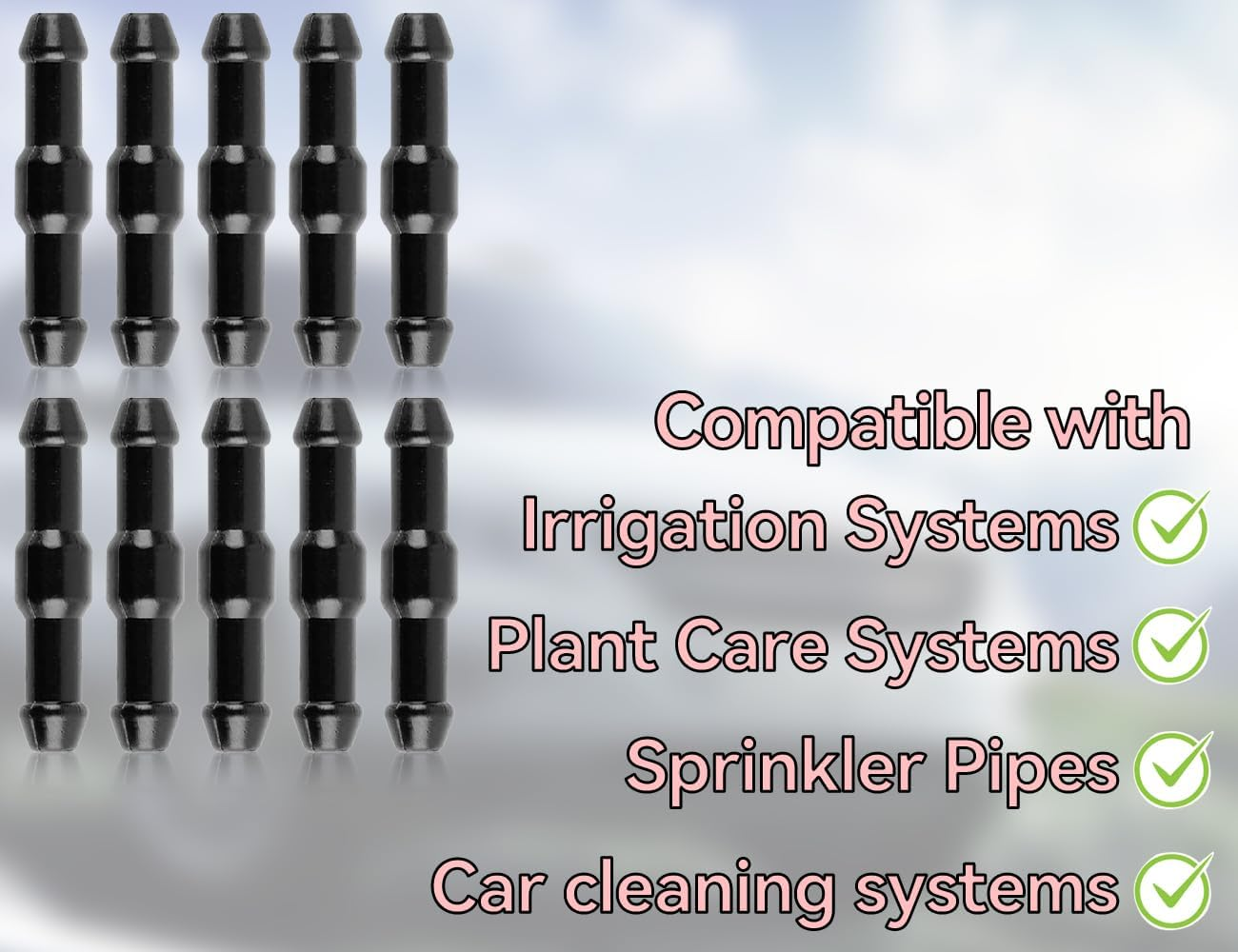 Pack of 10 Car Hose Connectors, Windscreen Washer Hose, Universal Wiper Hose, Splash Hose Adapter, Insulating Hose, Vacuum Hose, for Car (Black) image number 5