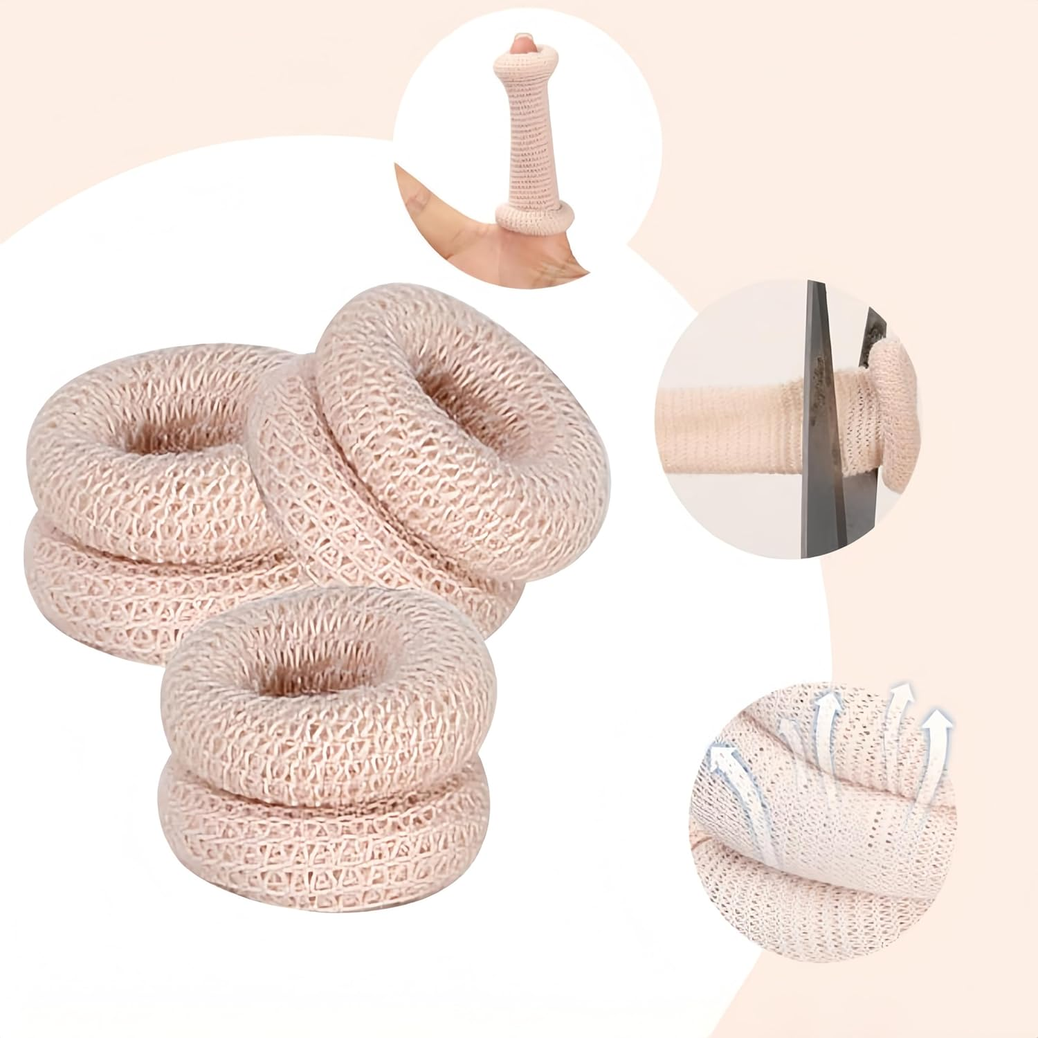 20Pcs Tubular Bandage Finger Roll Cotton Finger Cot, Tubular Finger Bandage Cots, Tubular Finger Cots image number 4