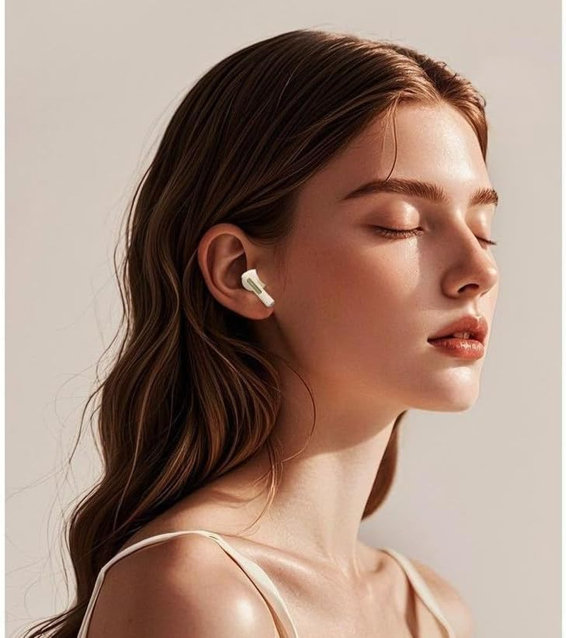 Ziyan Bluetooth 5.4 Headphones, In-Ear Headphones, Wireless, 40 Hours Playtime, Hifi Stereo, USB-C Wireless Headphones, IP7 Waterproof for Work and Study, LED Display (White)