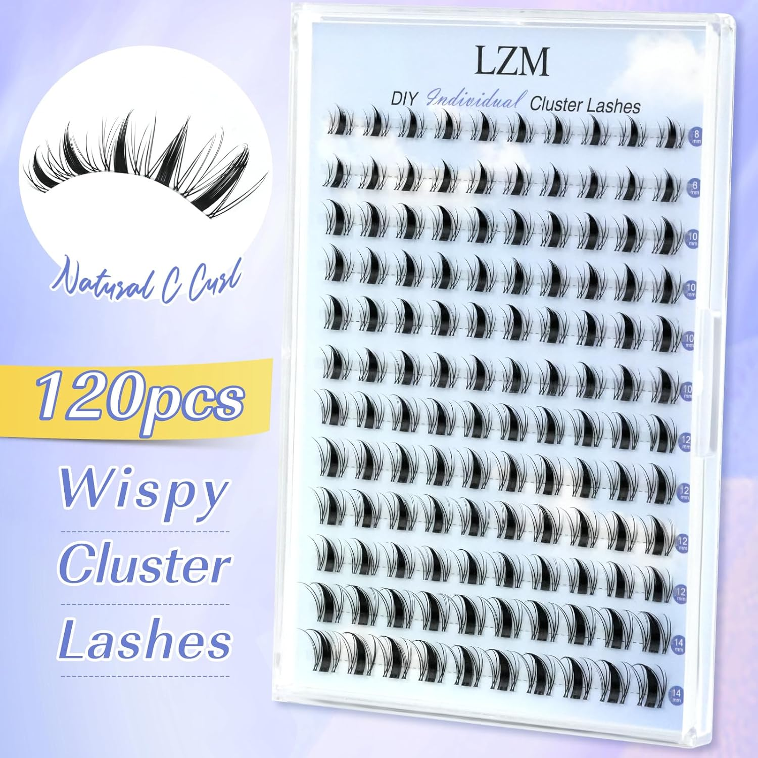 LZM Anime Lash Clusters Manga Cluster Lashes Natural Look Eyelash Extension Eyelash Clusters with Tweezers Thin Band & Soft DIY at Home Mix Length 8Mm 10Mm 12Mm 14Mm (FY) image number 5
