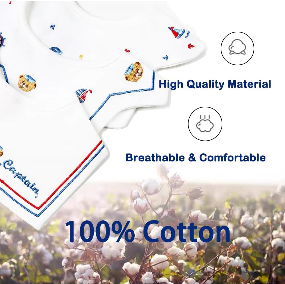 Amersis Sailor Baby Bibs 3 Pack for Baby Boys and Baby Girls - Bibs For Boys image number 4