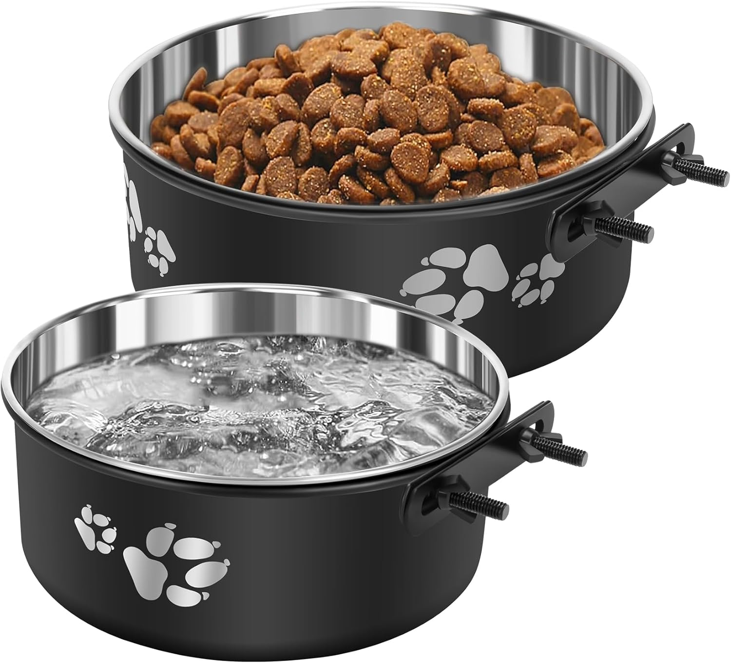 Dog Crate Water Bowl No Spill,2 Pack Stainless Steel Water Bowl for Dog Crate,Hanging Dog Bowls for Kennel Crate Cage Medium Large Dogs Cats image number 6