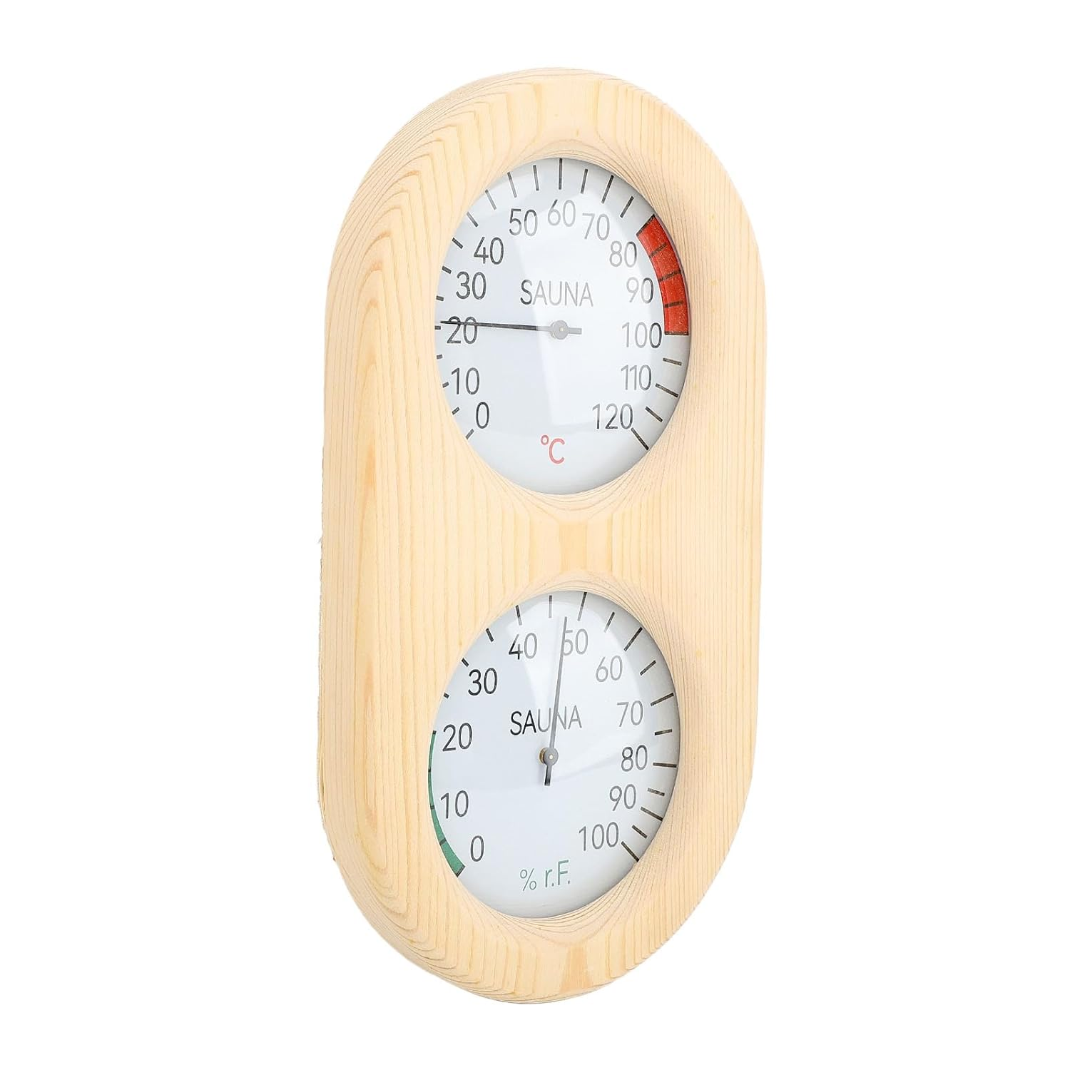 Yosoo Sauna Room Thermometer Hygrometer Wooden 2 in 1 0‑120℃ 0‑100% Wall Mounted for Steam Room Bathroom Temperature and Humidity Display for Growth of Babies image number 3