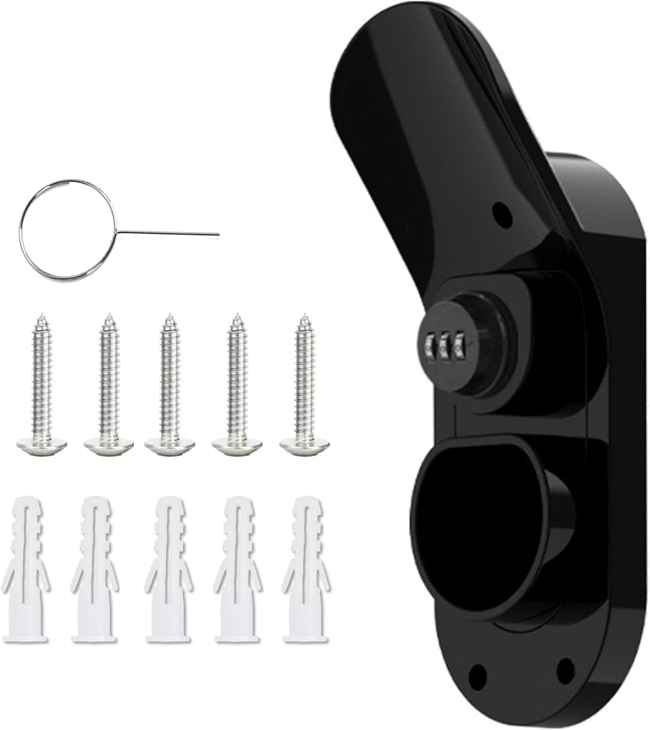 B-Qtech EV Charger Holder Wall Mount for Type 2, Nozzle Holster Dock with Anti-Theft Combination Lock, EV Charger Control Holder & Cable Organizer image number 6