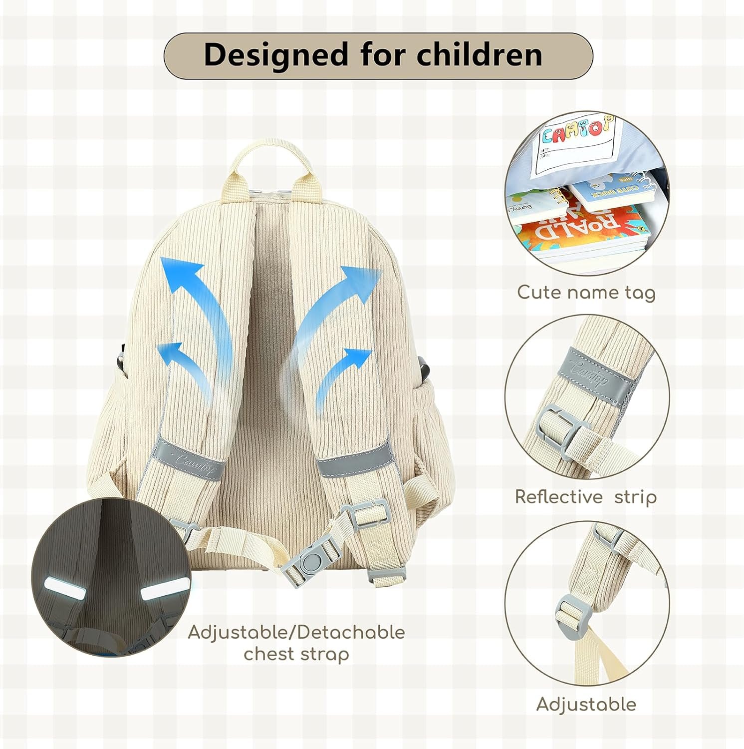 CAMTOP Toddler Backpack for Boys Girls 2-4, Kids Backpacks for Kindergarten Preschool, 12" H Small Bookbag for Daycare Travel image number 3