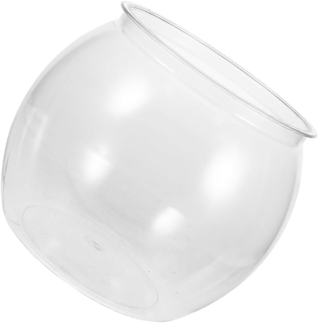 GARVALON Transparent Plastic Goldfish Tank round Desktop Aquarium Bowl for Betta Turtles Small Aquatic Pets Impact Resistant Fish Habitat Decorative Clear Fish Bowl for Office Home image number 1