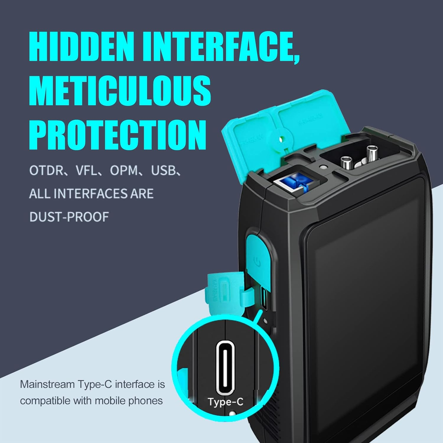 Signal Fire Fiber Optic Tools OTDR Fiber Tester, 1550Nm Mini OTDR Mulit-Function Tester,Optical Light Source W/Built in Opm/Ols/Vfl,Test Rang 0.1-80Km Dynamic Range -50Db~26Dbm image number 5