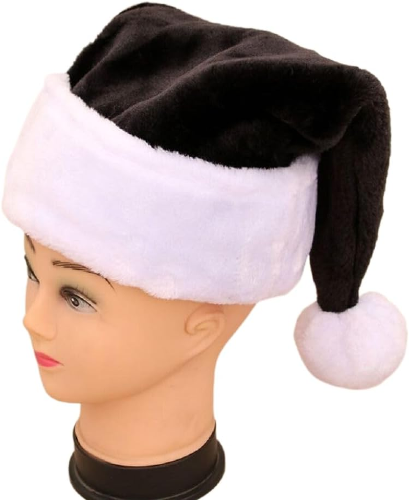 Santa Hats with White Cuffs Large Christmas Hats Short Plush Christmas Costume Hats for Xmas Party Supplies