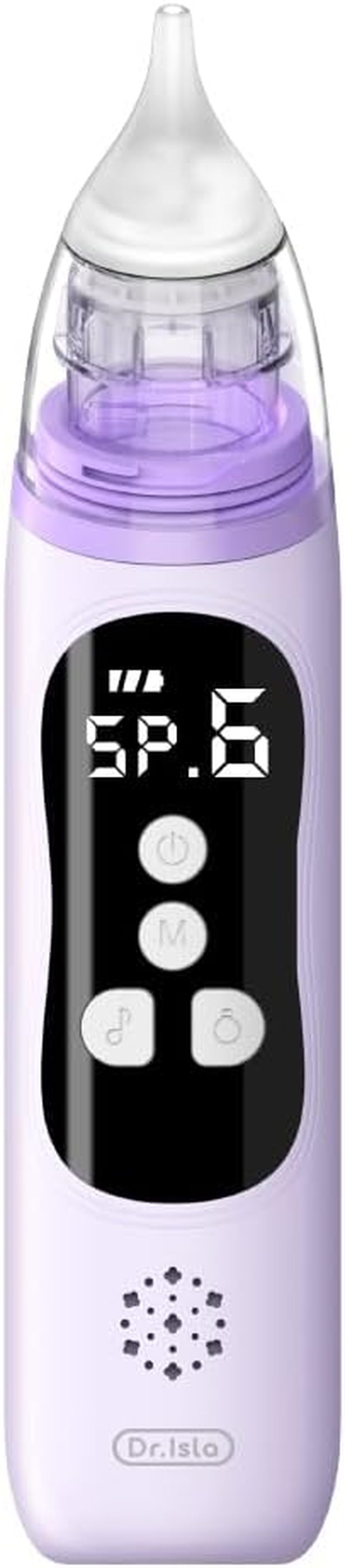 Henkion Baby Nasal Aspirator - Electric Nose Sucker for Baby - Auto Snot & Nose Cleaner Kit with 4 Silicone Tips, Carry Bag & Cleaning Kit, 6 Suction Levels, Music & Light Soothing Function, Purple image number 5