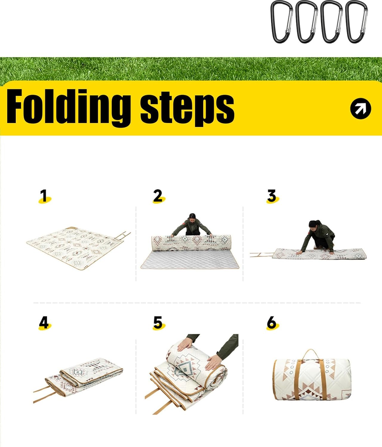 Portable Picnic Mat,Upgraded Thickened Waterproof Anti-Tear Outdoor Blanket, Soft Skin-Friendly Camping Mat for Family Camping, Beach, Park Picnic（200X220Cm Car+Tree ） image number 2