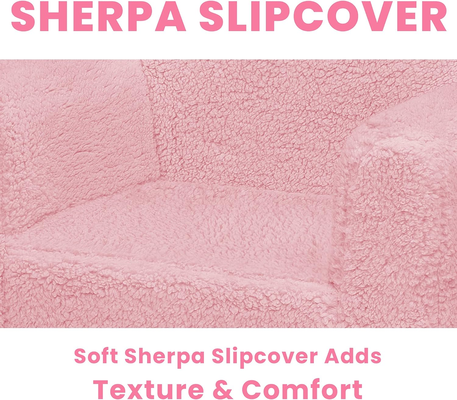 Delta Children Cozee Sherpa Chair, Pink image number 1
