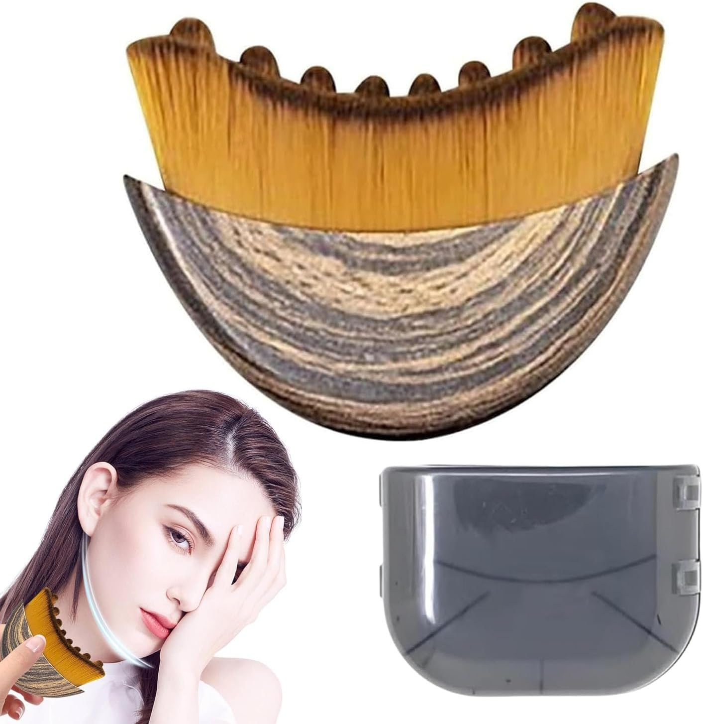 Dry Brush for Face, Lymphatic Contour Face Brush, Afeamo Chin & Jawline Sculpting, Facial Sculpting Skin Care Tool for Face, Lymphatic Drainage Massage with Ergonomic Design image number 3