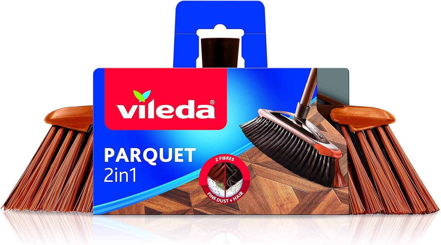 Vileda 2 in 1 Broom Parquet Brown image number 3