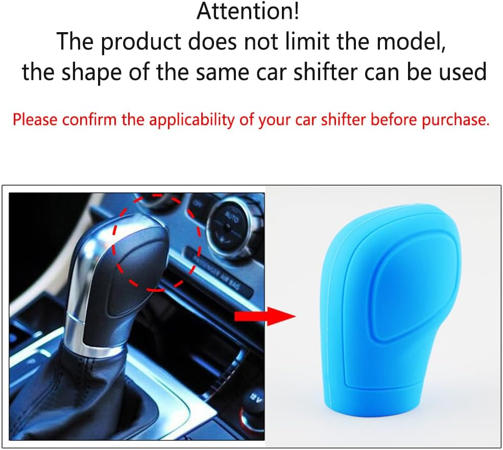 2PCS Car Gear Shift Cover - Silicone Auto Gear Shift Knob Cover - Preventing Automatic Shifter Knobs Aging - Universal Car Interior Decor Accessories for Women or Man (Black) - Yellow image number 3